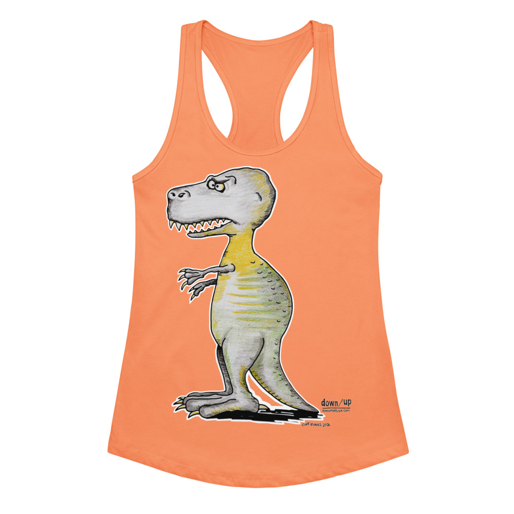 Dino Carnivore — Women's fitted racerback tank top (Light Orange)