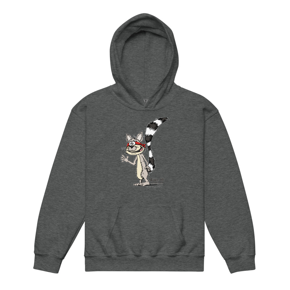 Ringtail Cat — Youth Hoodie Sweatshirt (Dark Heather)
