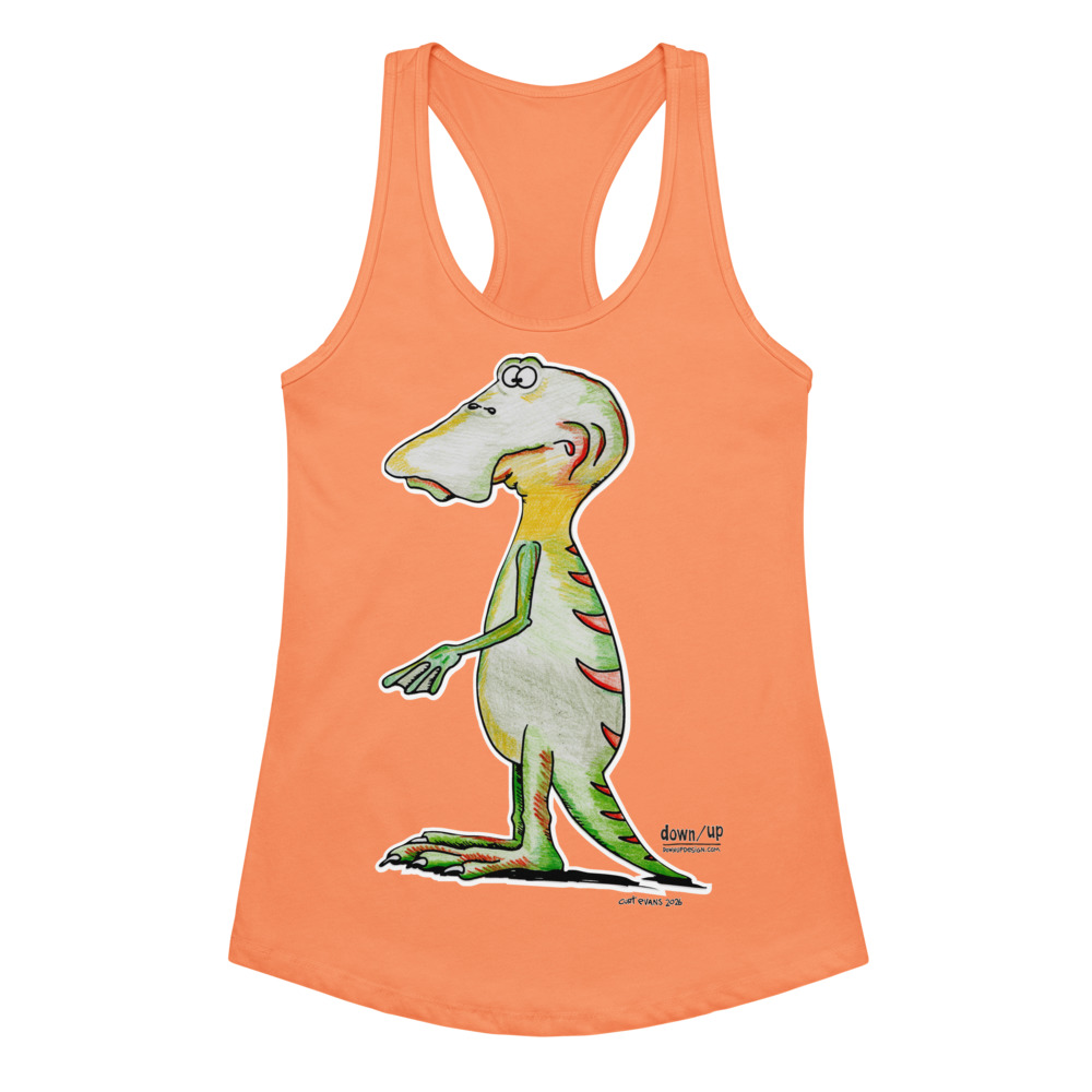 Dino Duckbill — Women's fitted racerback tank top (Light Orange)