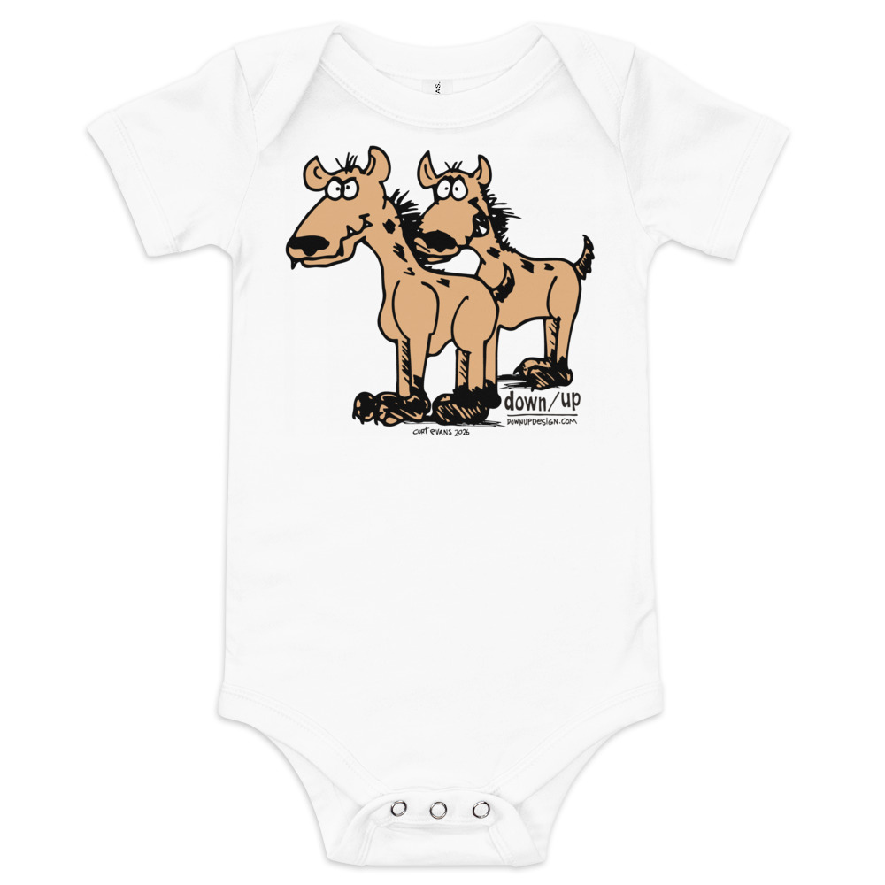 Hyenas — Baby Short-sleeve One Piece (White)