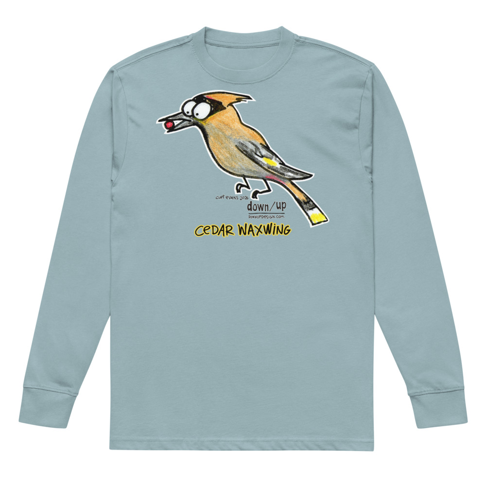 Cedar Waxwing — Men's Long sleeve T-shirt (Agave)