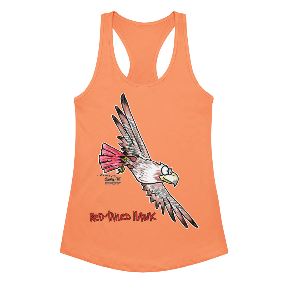 Red-tailed Hawk — Women's fitted racerback tank top (Light Orange)
