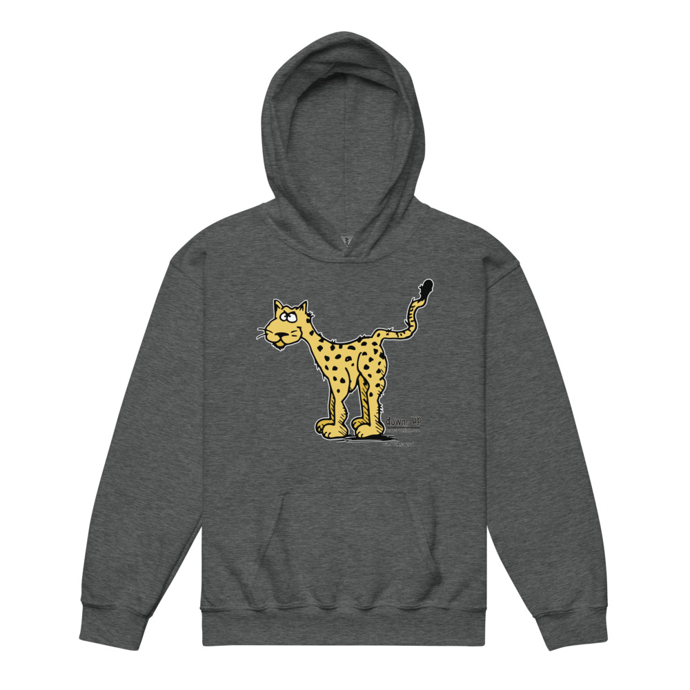 Cheetah — Youth Hoodie Sweatshirt (Dark Heather)