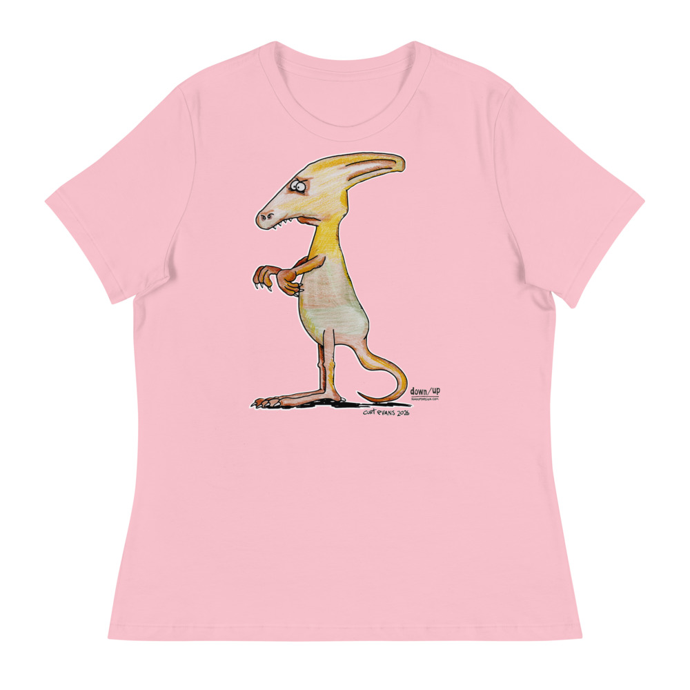 Dino Helmet — Women's Relaxed T-Shirt (Pink)