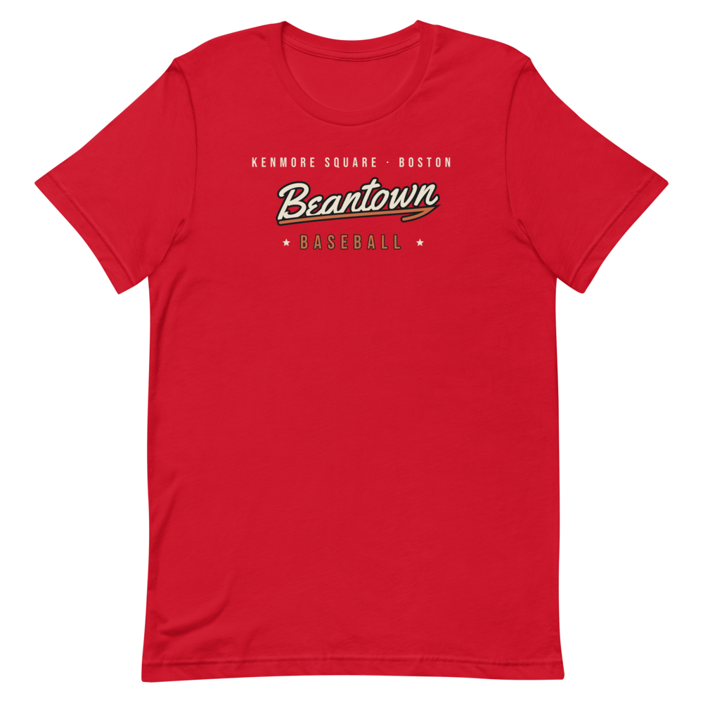 Boston Kenmore Square Baseball Script — Red T-Shirt