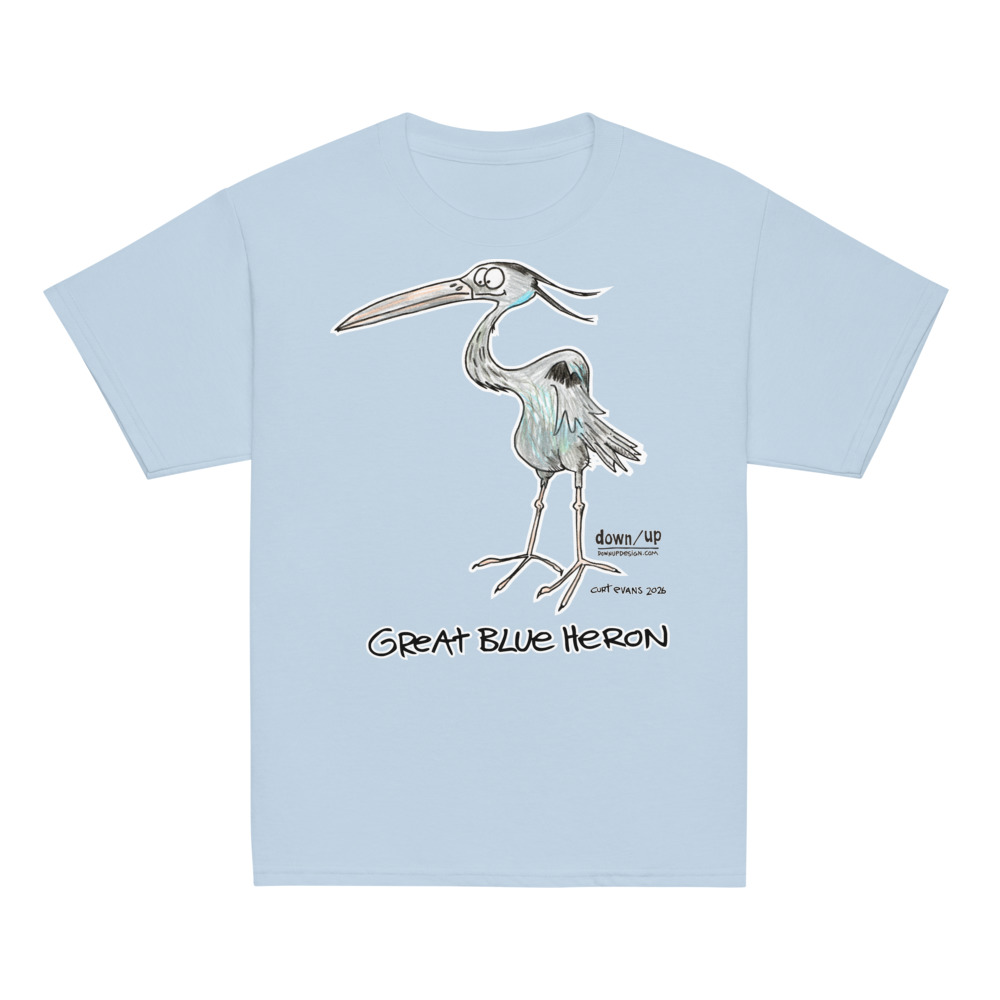 Great Blue Heron — Youth Classic T-shirt (Light Blue)