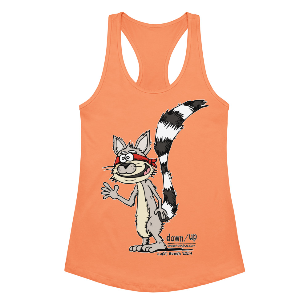 Ringtail Cat — Women's fitted racerback tank top (Light Orange)