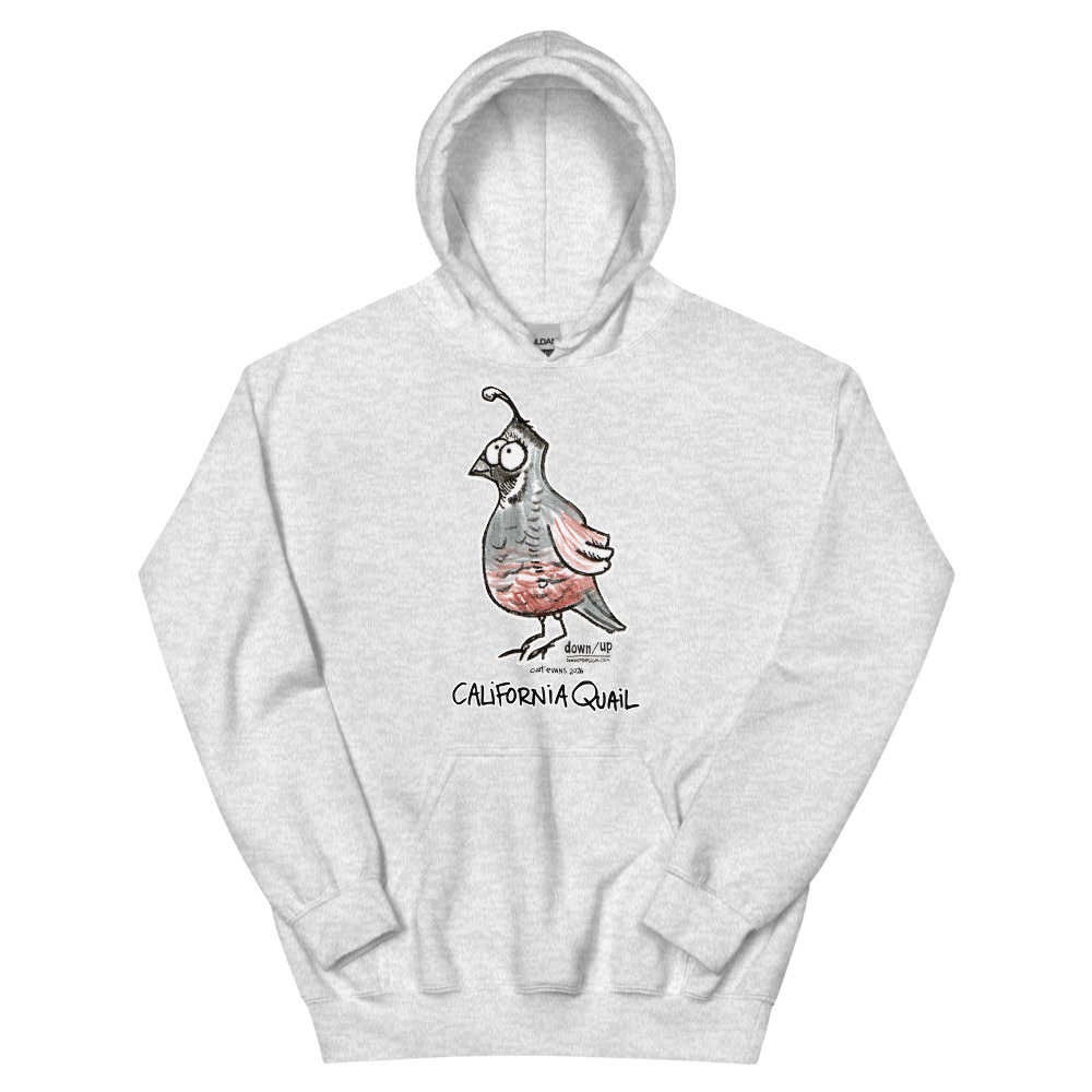 California Quail — Adult Hoodie Sweatshirt (Ash)