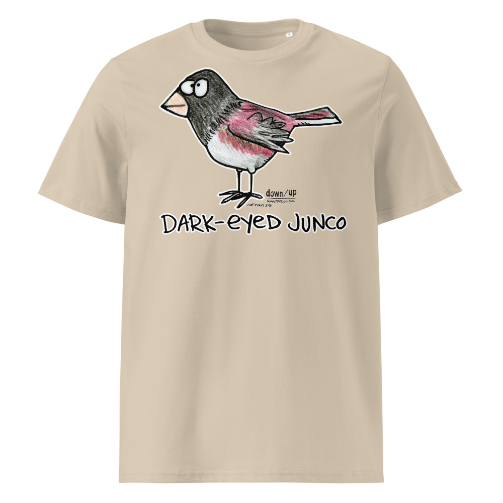 Dark-eyed Junco — Organic Unisex T-Shirt (Desert Dust)