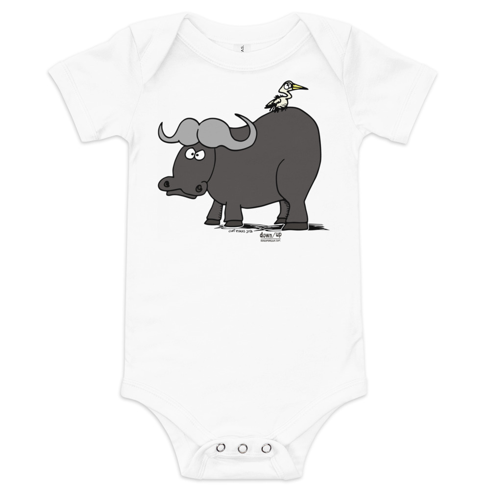 Water Buffalo — Baby Short-sleeve One Piece (White)