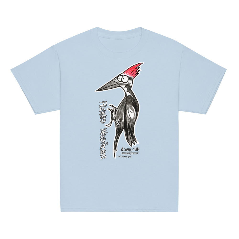 Pileated Woodpecker — Youth Classic T-shirt (Light Blue)