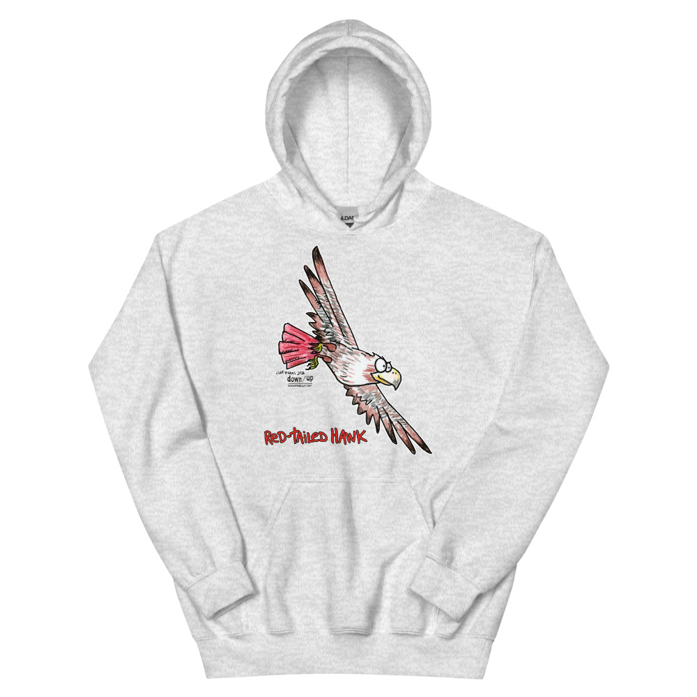 Red-tailed Hawk — Adult Hoodie Sweatshirt (Ash)