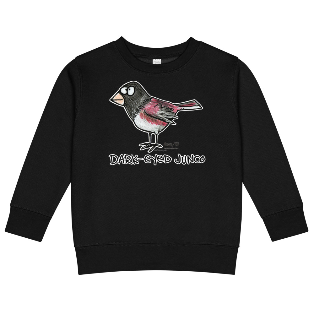 Dark-eyed Junco — Kids Crew Neck Sweatshirt (Black)