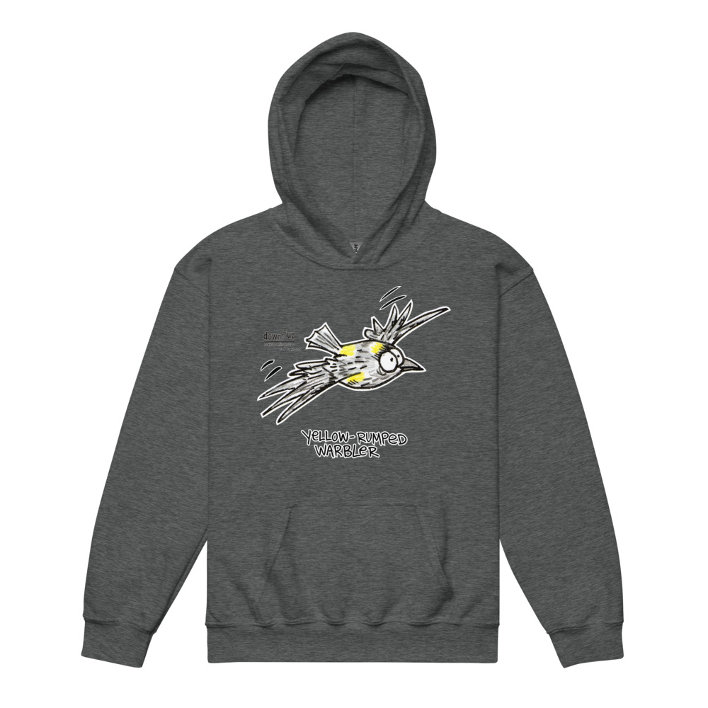 Yellow-rumped Warbler — Youth Hoodie Sweatshirt (Dark Heather)