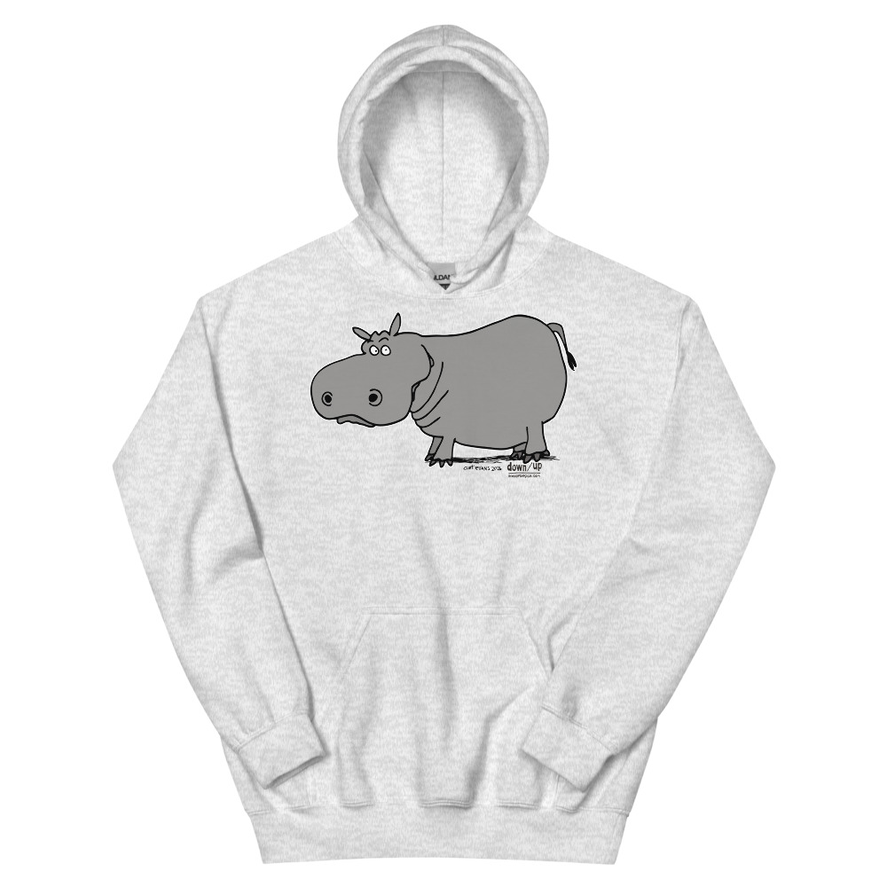 Hippo — Adult Hoodie Sweatshirt (Ash)
