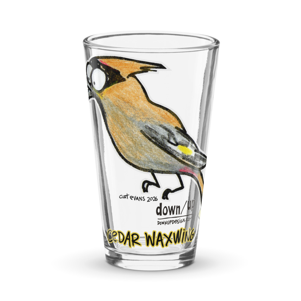 Cedar Waxwing — Pint Glass