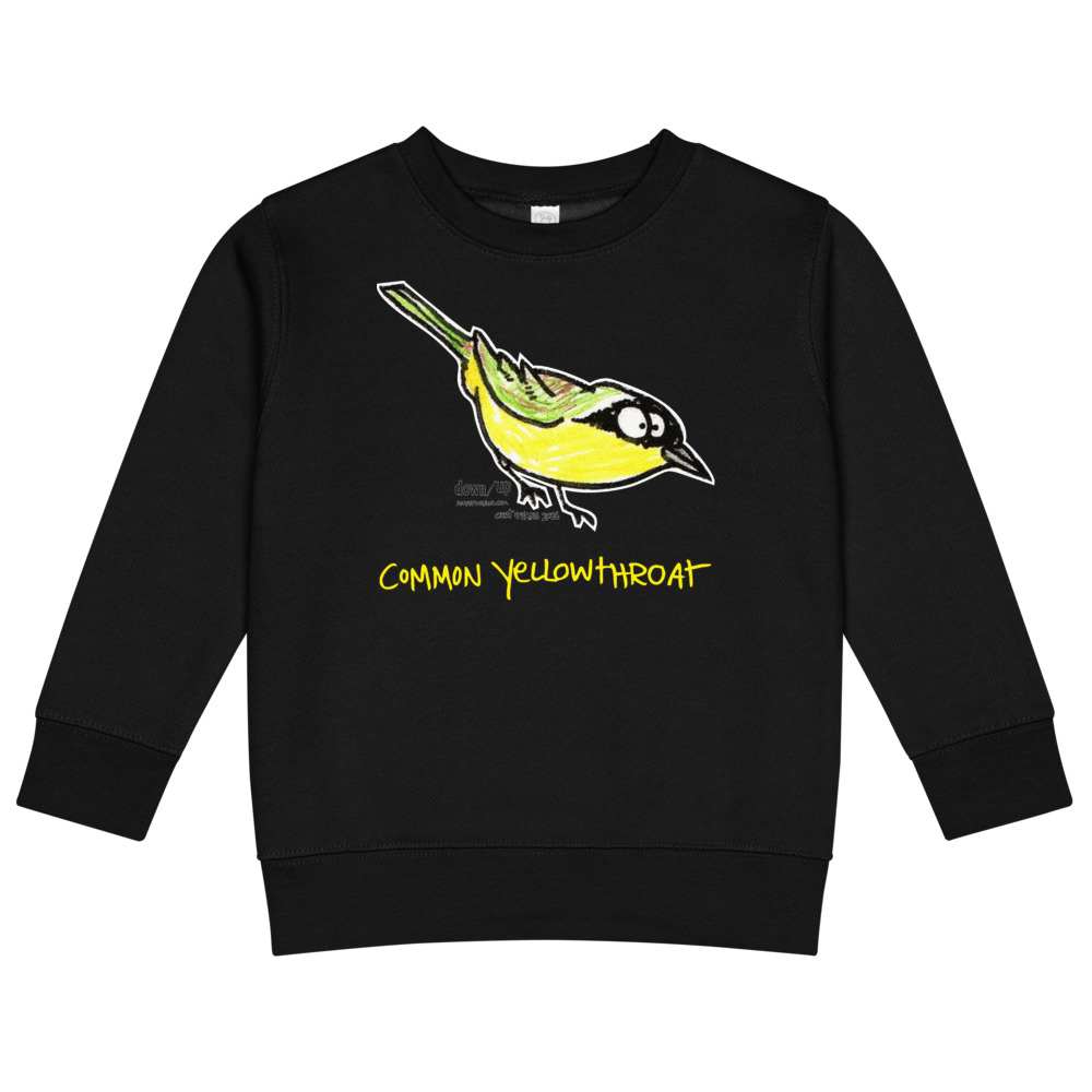 Common Yellowthroat — Kids Crew Neck Sweatshirt (Black)