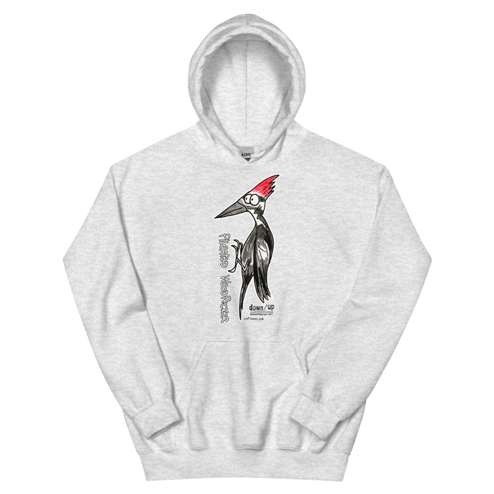 Pileated Woodpecker — Adult Hoodie Sweatshirt (Ash)