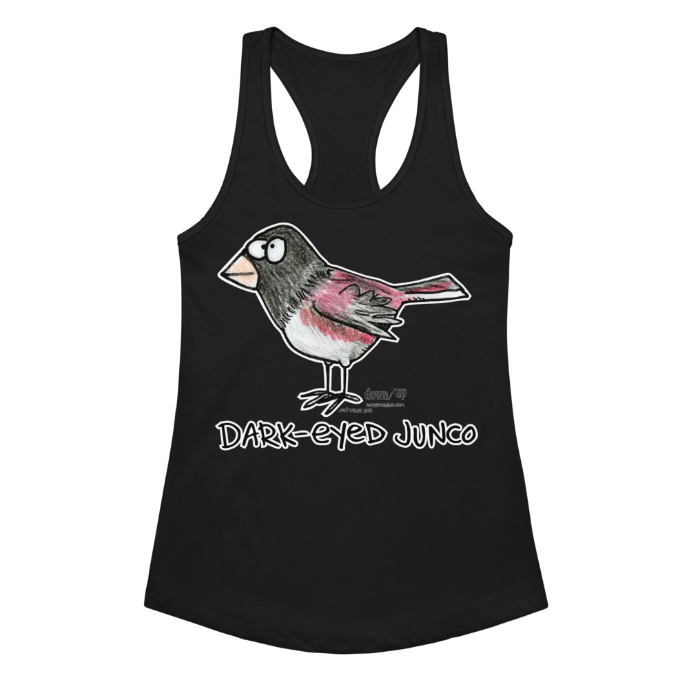 Dark-eyed Junco — Women's fitted racerback tank top (Black)