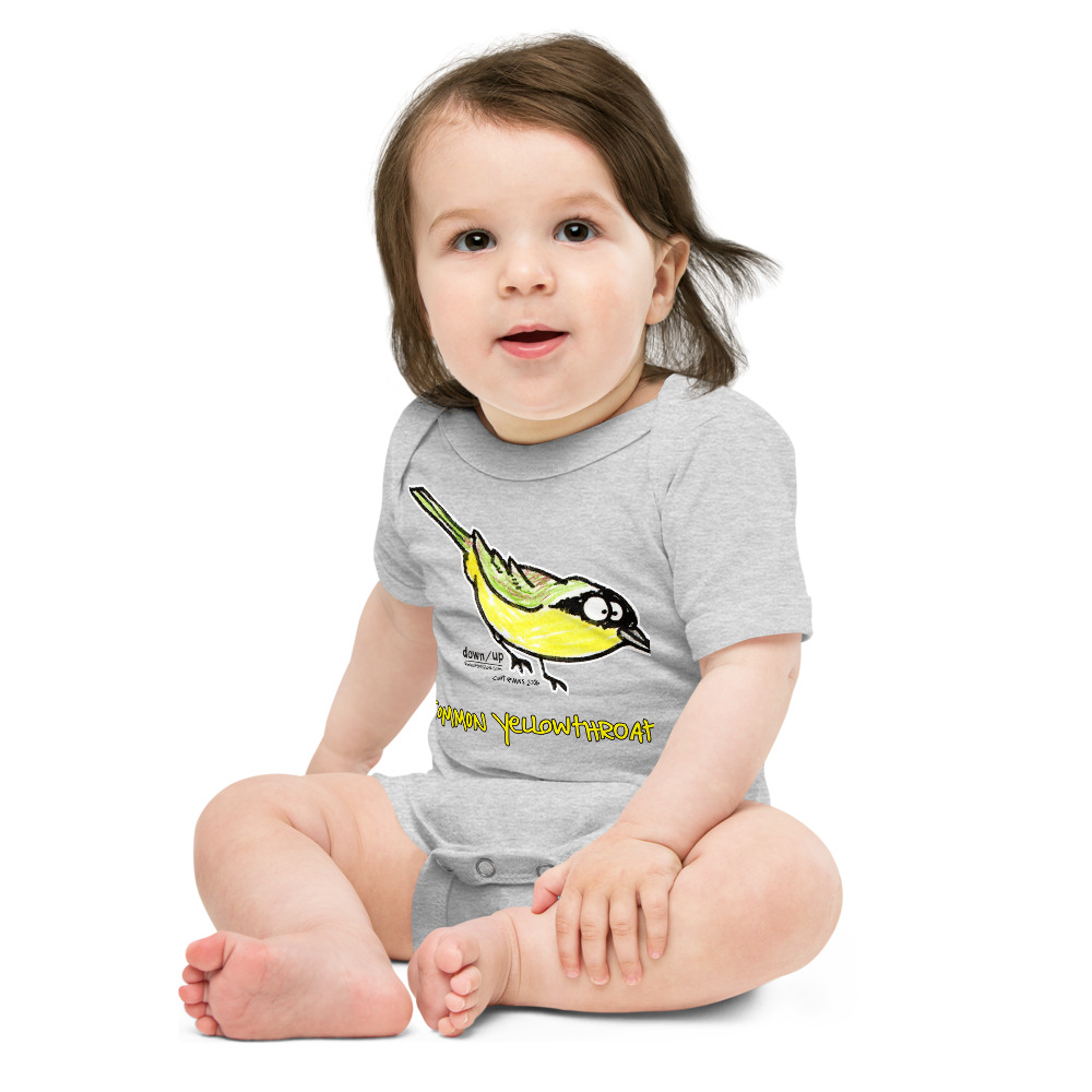 Common Yellowthroat — Baby Short-sleeve One Piece (Athletic Heather)
