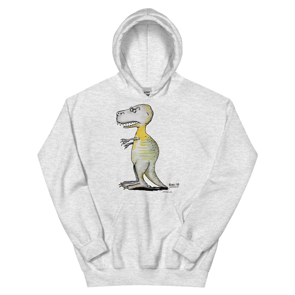 Dino Carnivore — Adult Hoodie Sweatshirt (Ash)