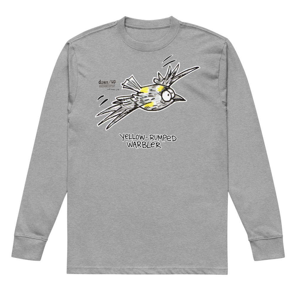Yellow-rumped Warbler — Men's Long sleeve T-shirt (Carbon Grey)