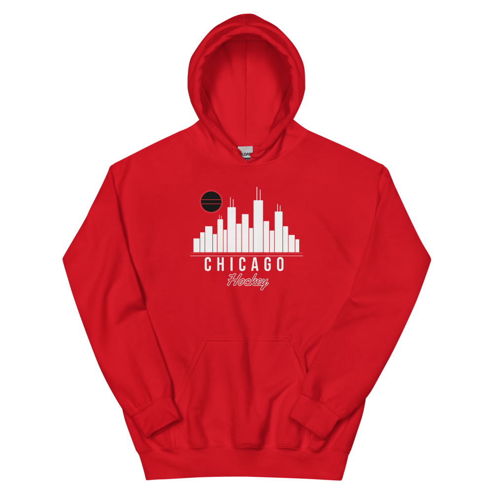 Chicago Skyline Hockey — Red Hoodie