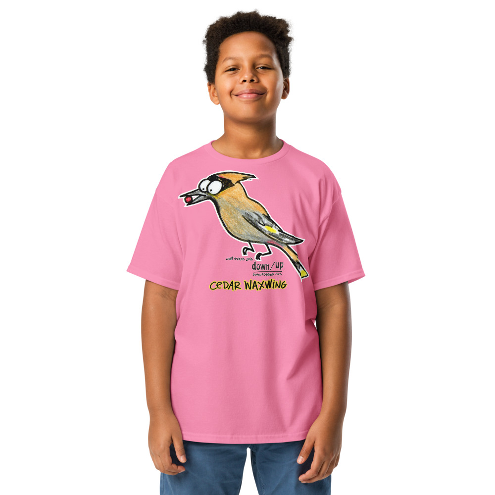 Cedar Waxwing — Youth Classic T-shirt (Azalea)