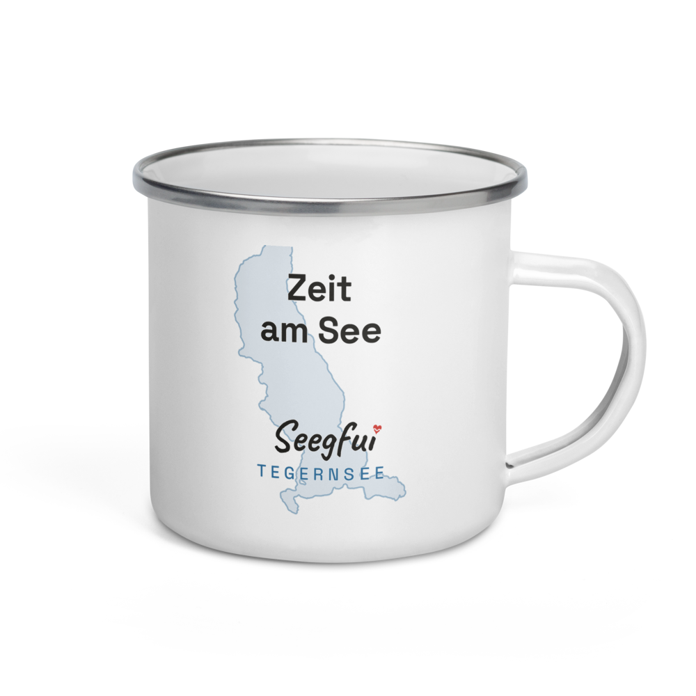 Emaille-Spruchtasse Tegernsee – Zeit am See