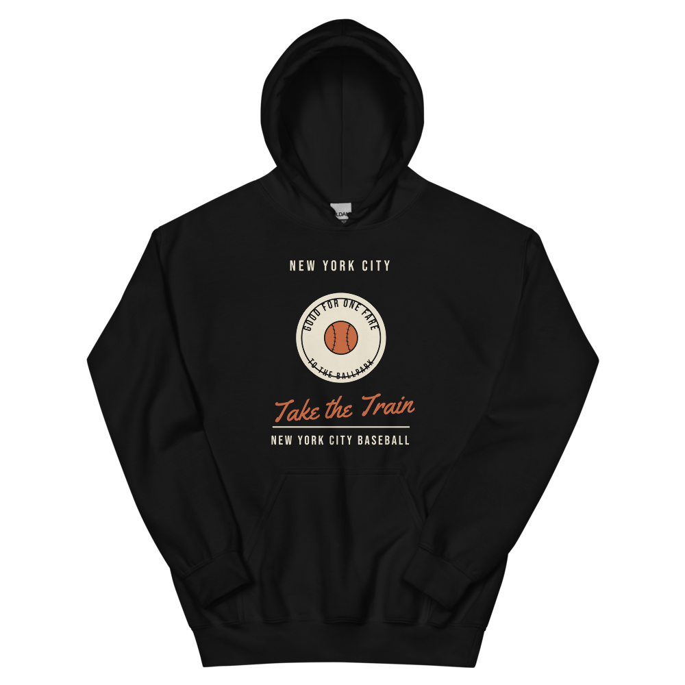 New York Subway Token Baseball — Black Hoodie