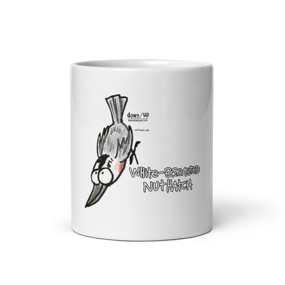 White-breasted Nuthatch — White Glossy Mug (White)