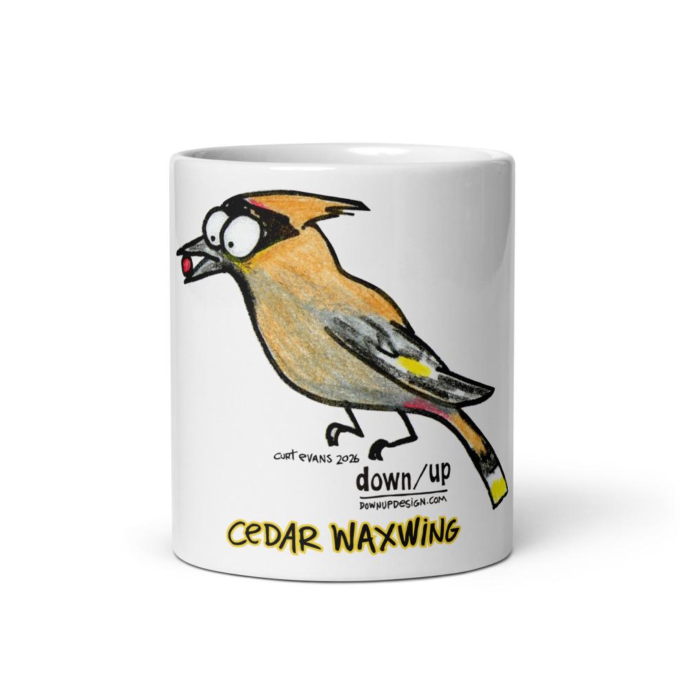 Cedar Waxwing — White Glossy Mug (White)