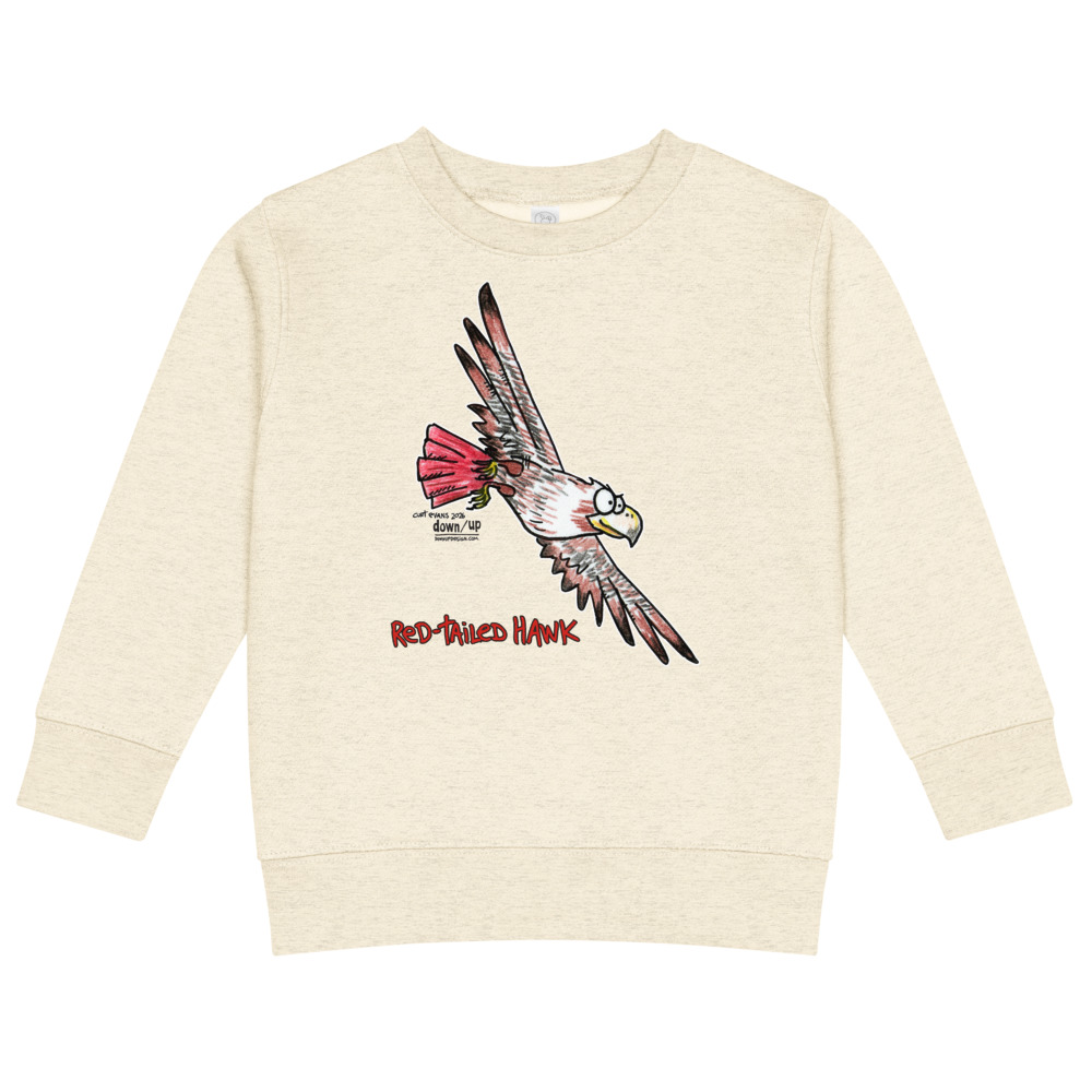 Red-tailed Hawk — Kids Crew Neck Sweatshirt (Natural Heather)
