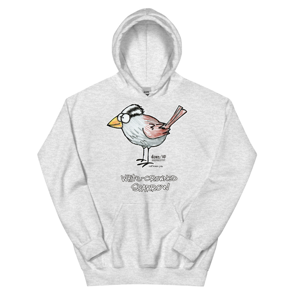 White-crowned Sparrow — Adult Hoodie Sweatshirt (Ash)
