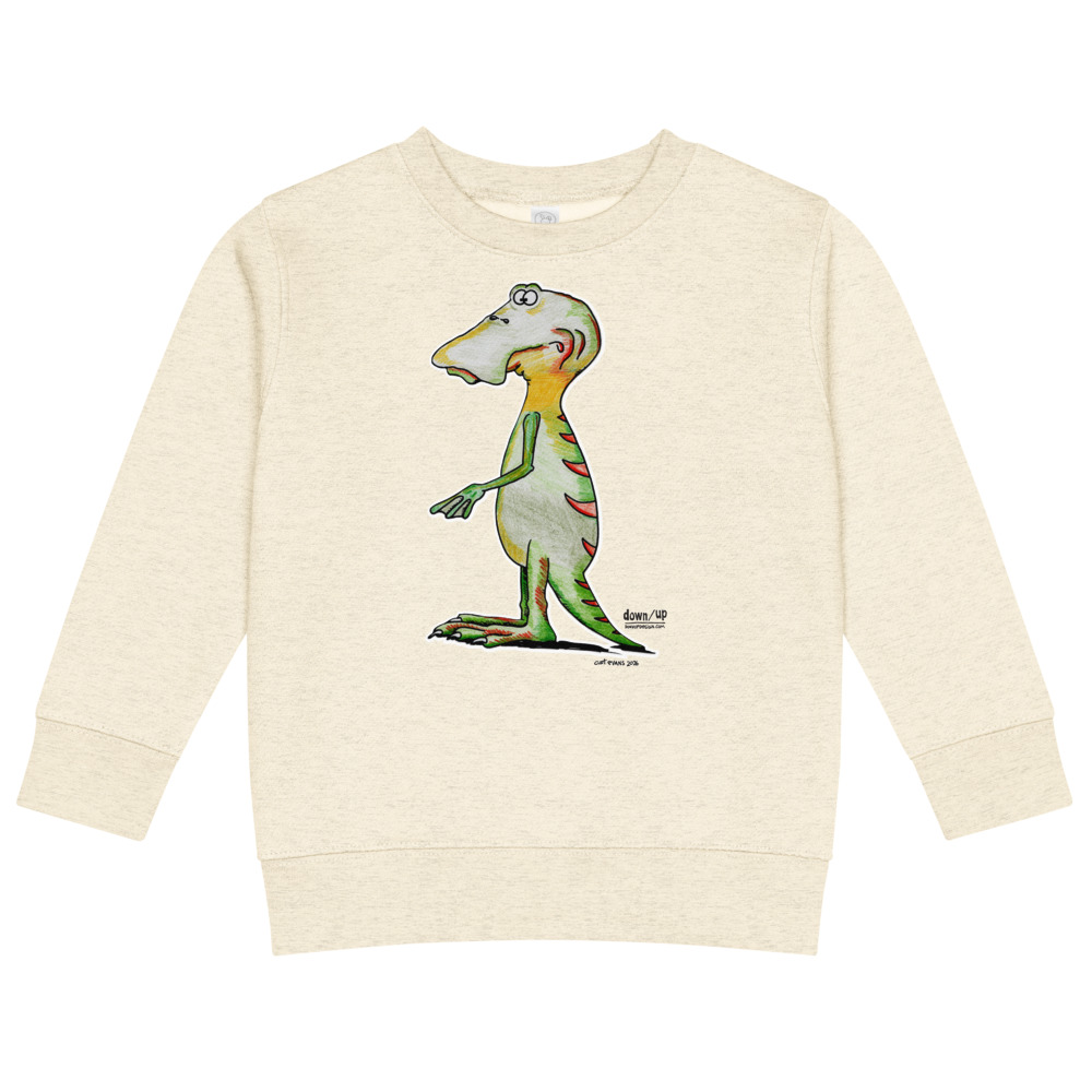 Dino Duckbill — Kids Crew Neck Sweatshirt (Natural Heather)