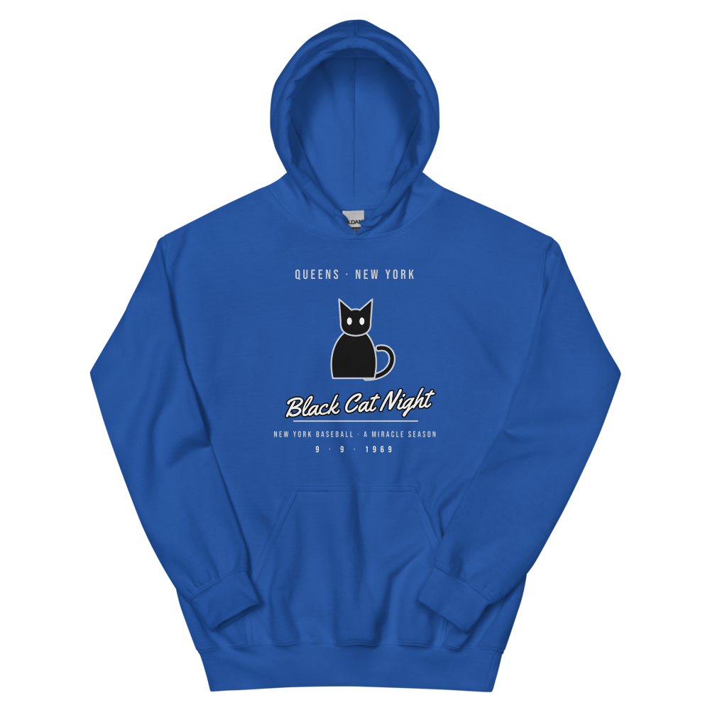 New York Black Cat Night 1969 Baseball — Royal Hoodie