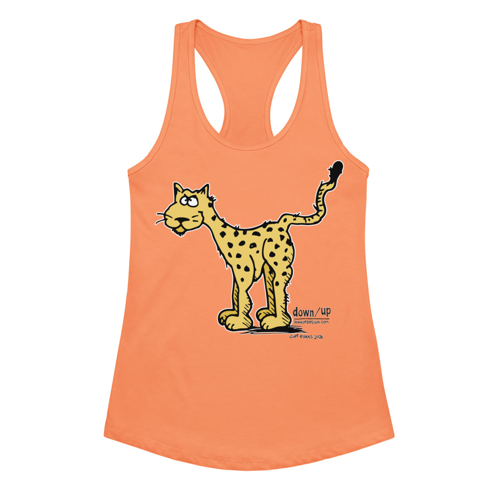 Cheetah — Women's fitted racerback tank top (Light Orange)