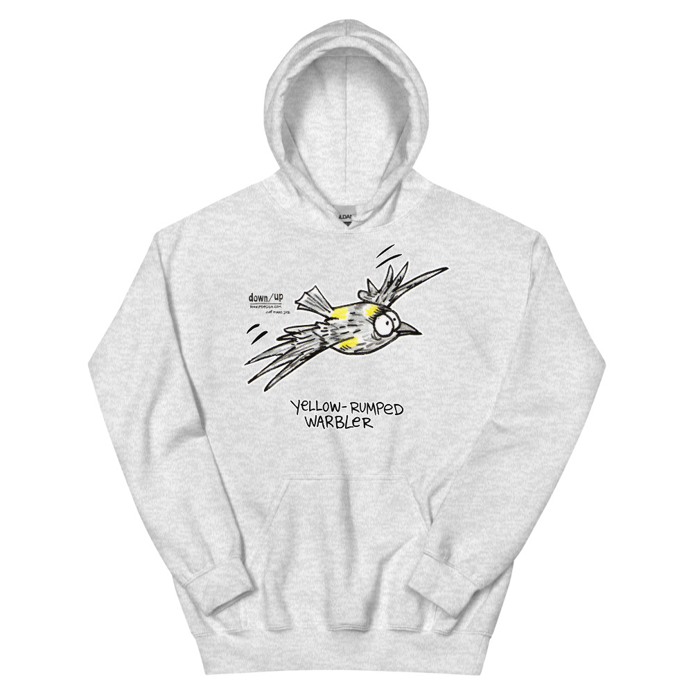 Yellow-rumped Warbler — Adult Hoodie Sweatshirt (Ash)