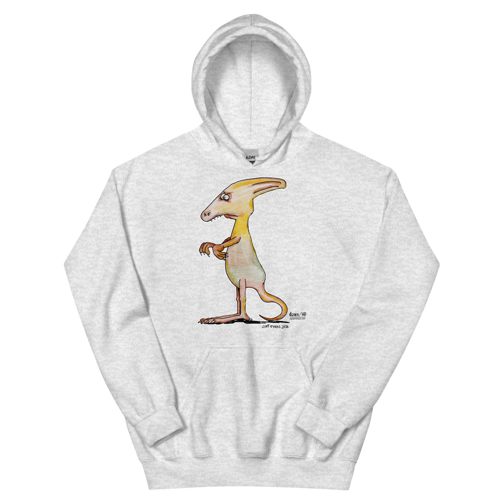 Dino Helmet — Adult Hoodie Sweatshirt (Ash)