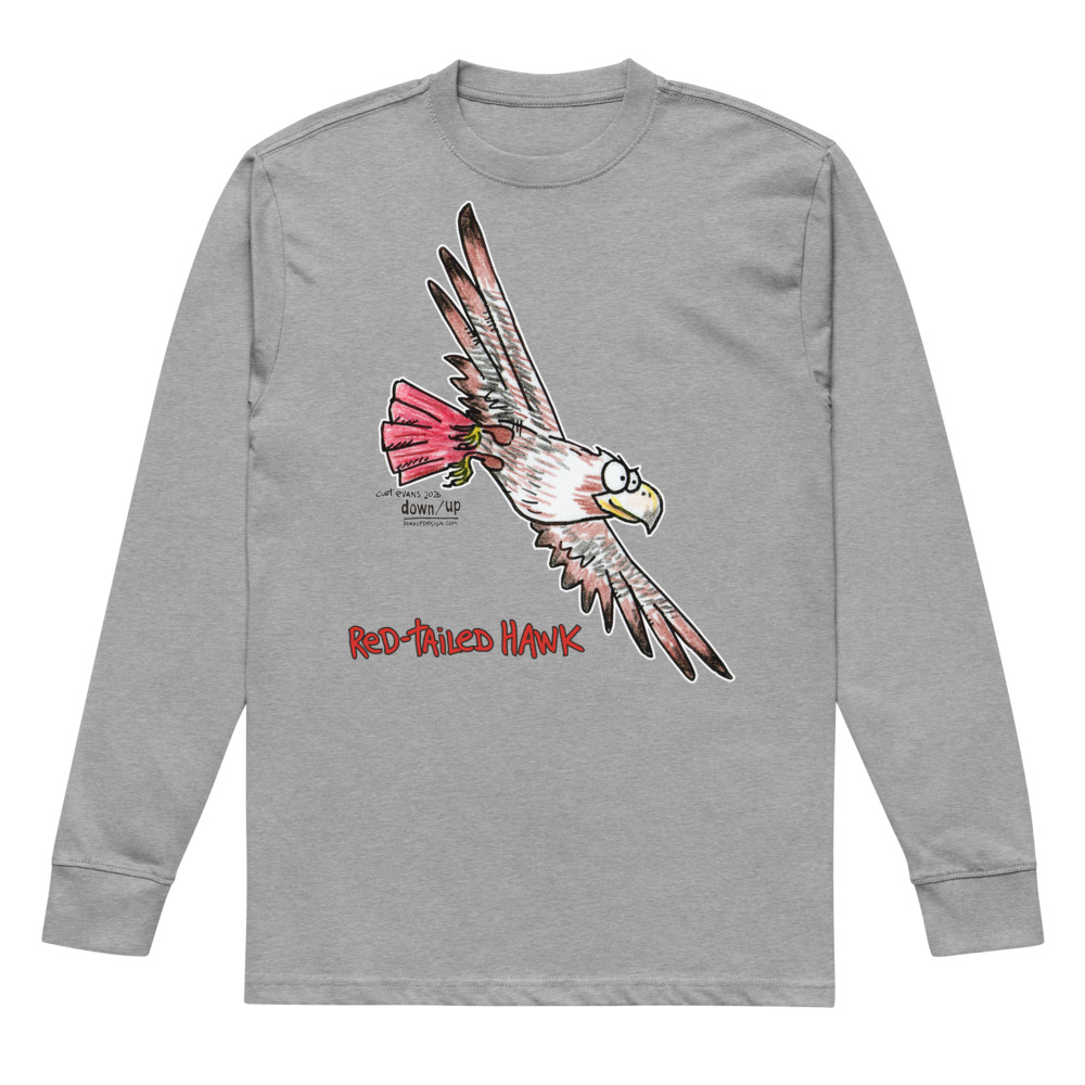 Red-tailed Hawk — Men's Long sleeve T-shirt (Carbon Grey)