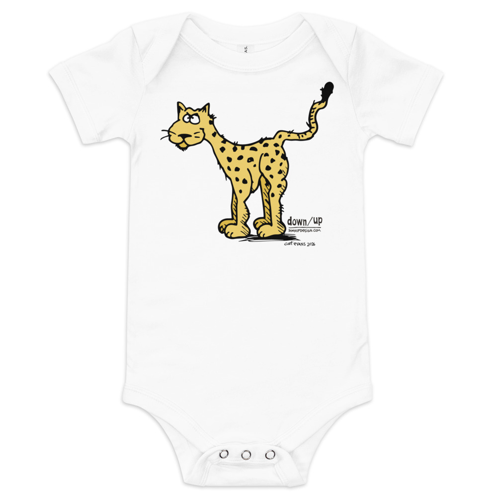 Cheetah — Baby Short-sleeve One Piece (White)