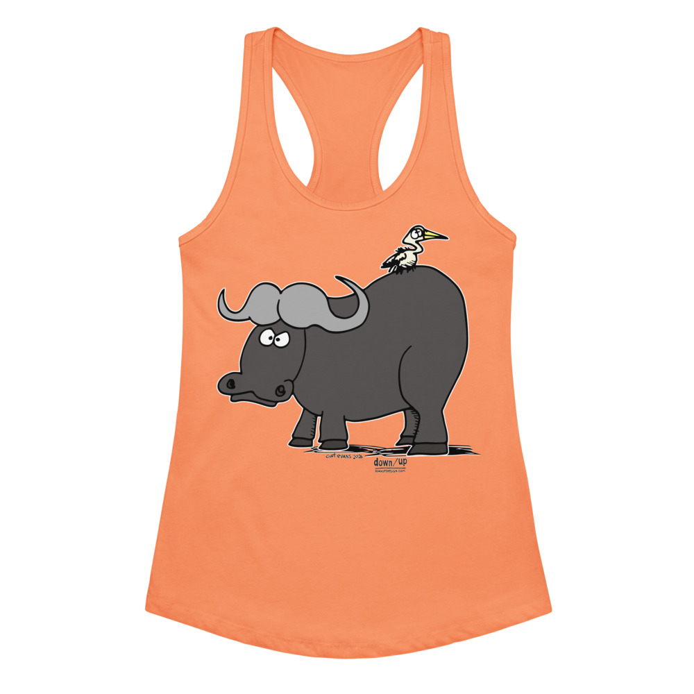 Water Buffalo — Women's fitted racerback tank top (Light Orange)