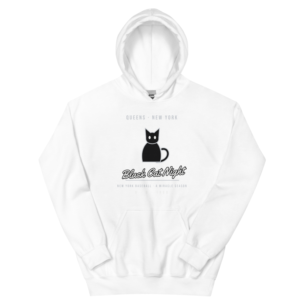 New York Black Cat Night 1969 Baseball — White Hoodie