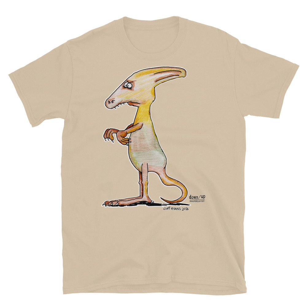 Dino Helmet — Form Fitting Unisex T-Shirt (Sand)