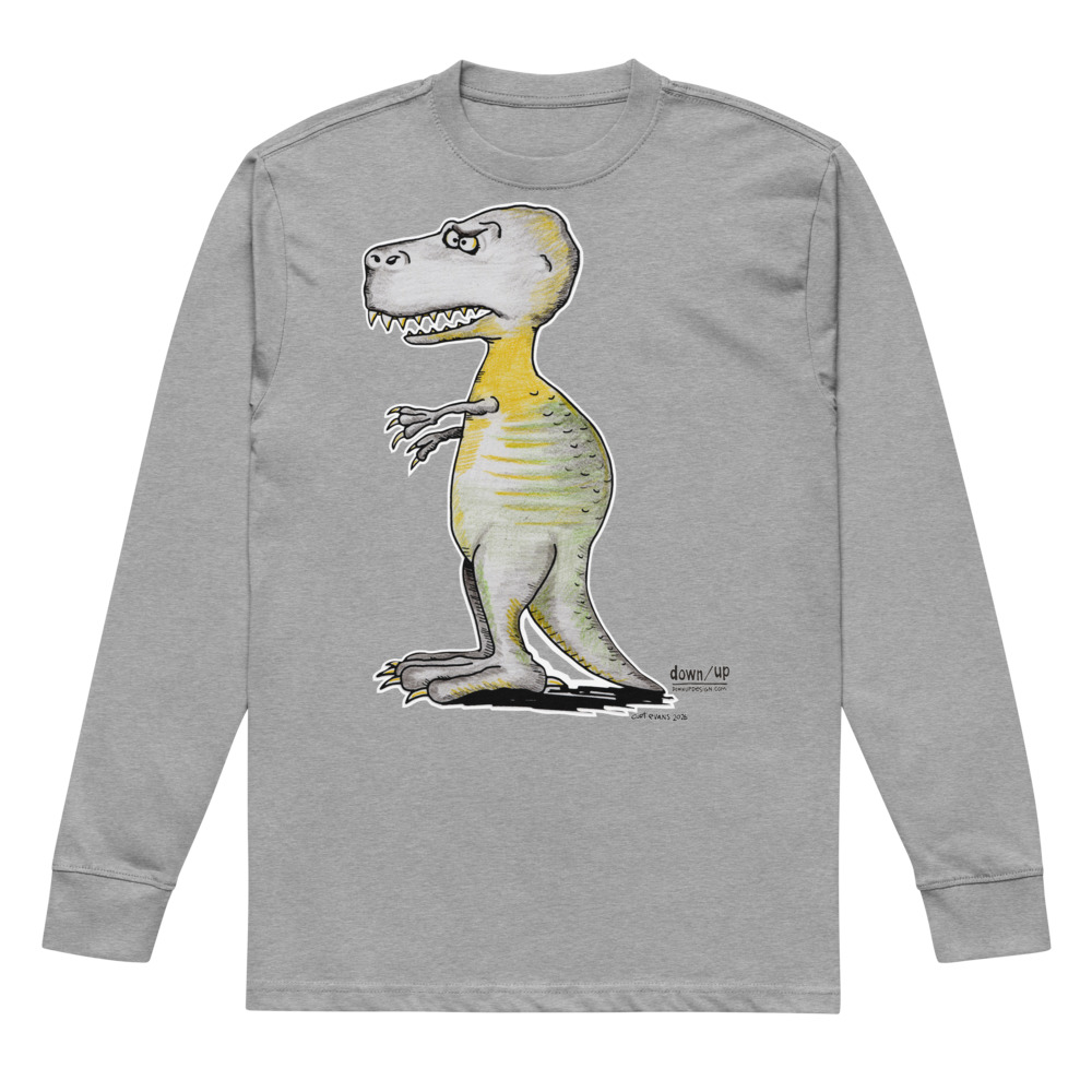 Dino Carnivore — Men's Long sleeve T-shirt (Carbon Grey)