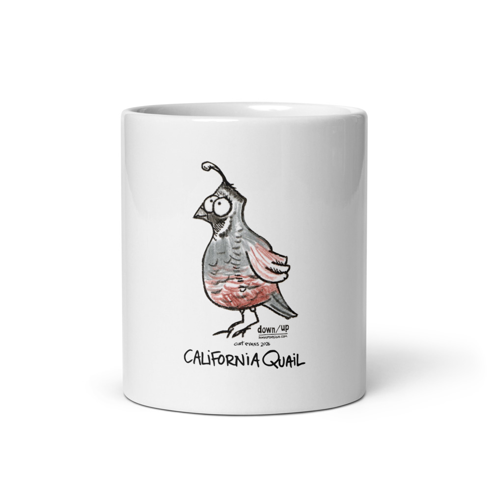California Quail — White Glossy Mug (White)