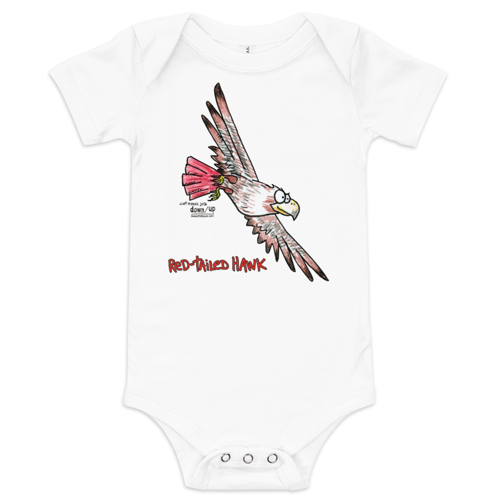 Red-tailed Hawk — Baby Short-sleeve One Piece (White)
