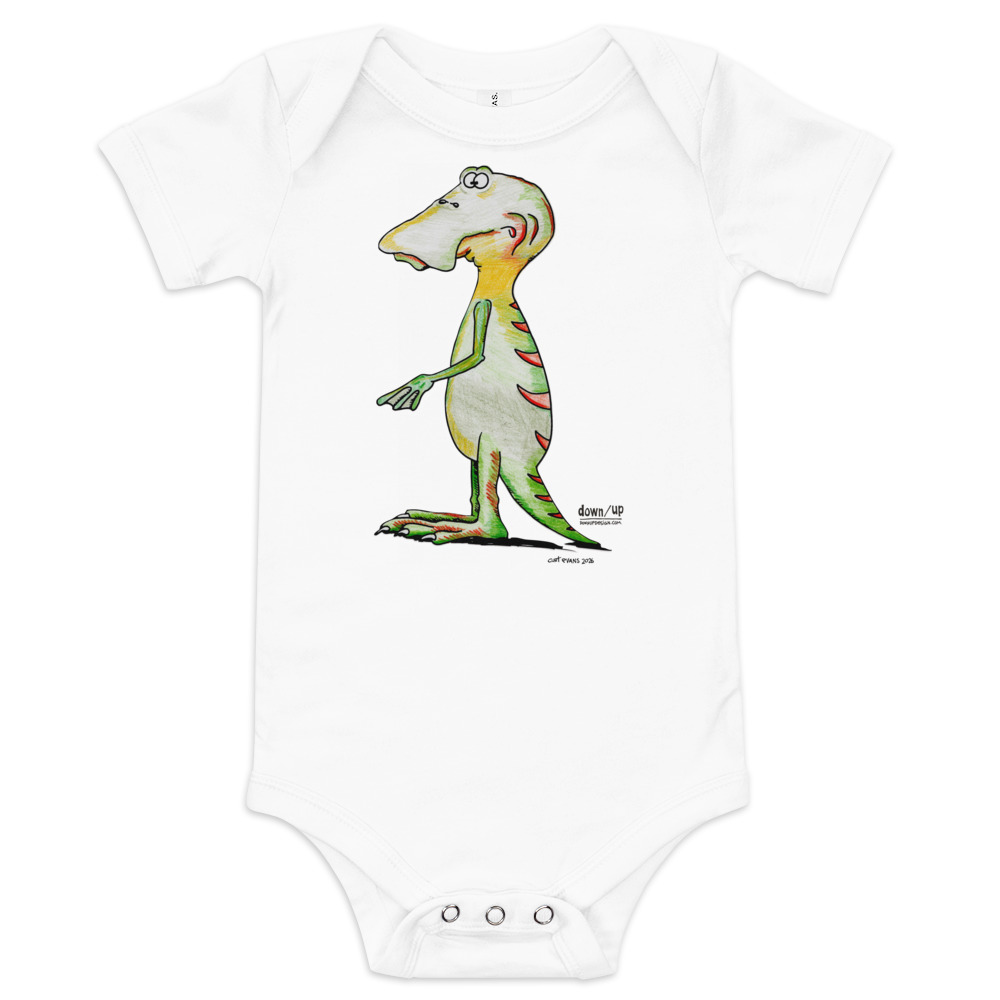 Dino Duckbill — Baby Short-sleeve One Piece (White)