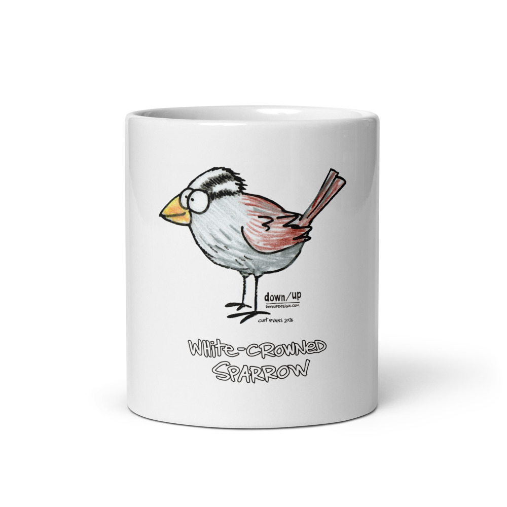 White-crowned Sparrow — White Glossy Mug (White)