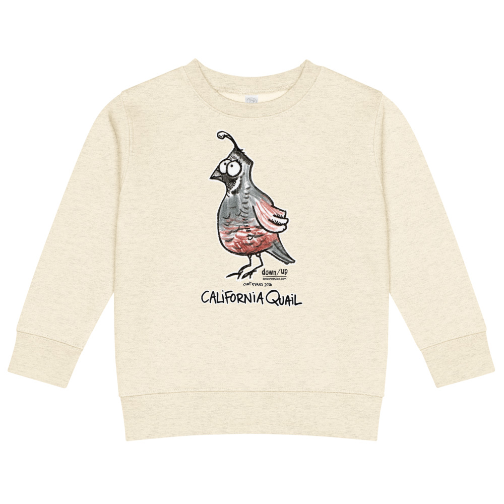 California Quail — Kids Crew Neck Sweatshirt (Natural Heather)